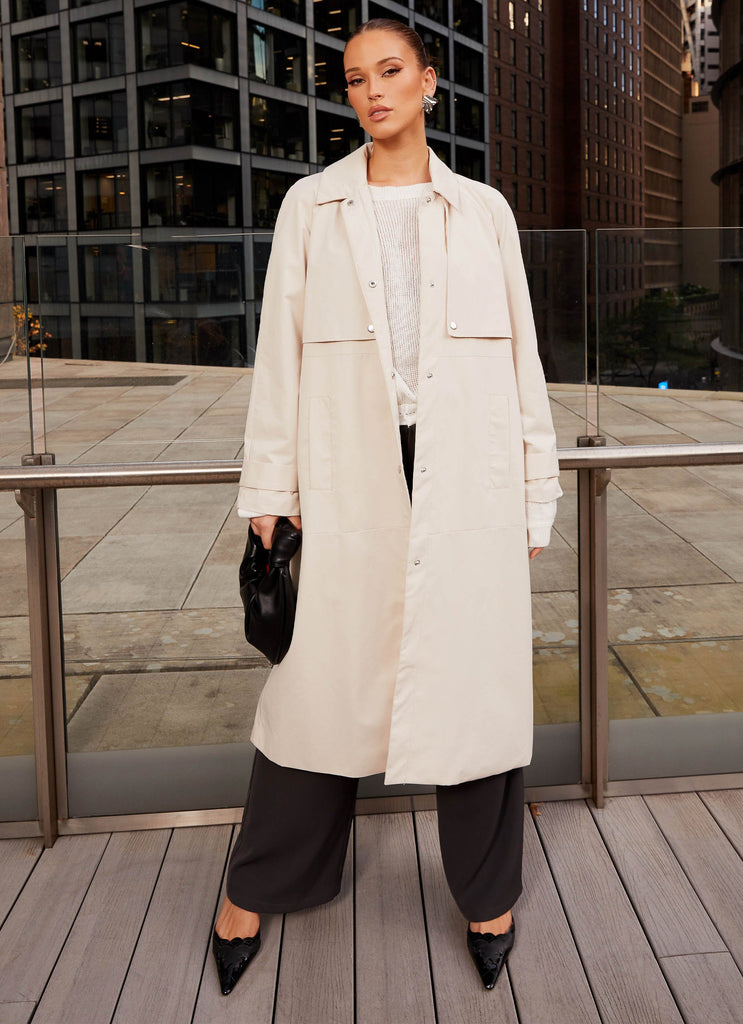 Fill The Void Oversized Trench Coat - Ivory