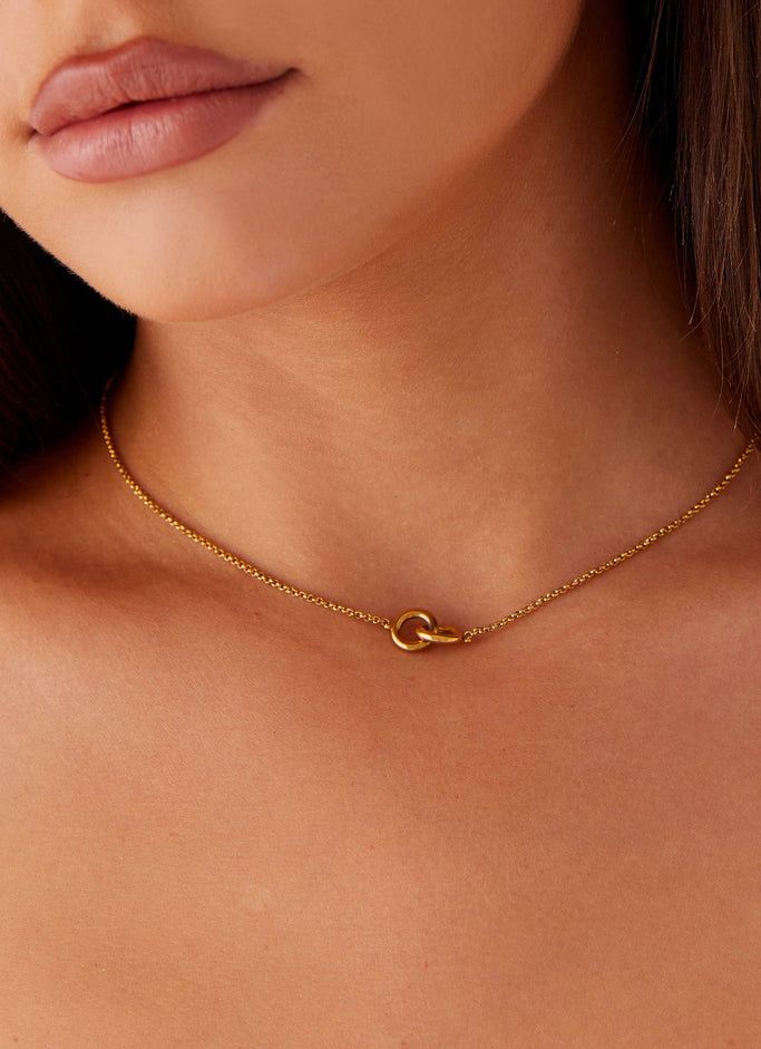 Ruby Interlocked Necklace - Gold