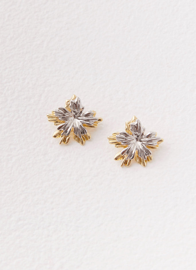 Wildfire Statement Earrings - Gold/Silver