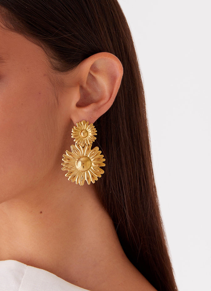 Daisy Love Earrings - Gold