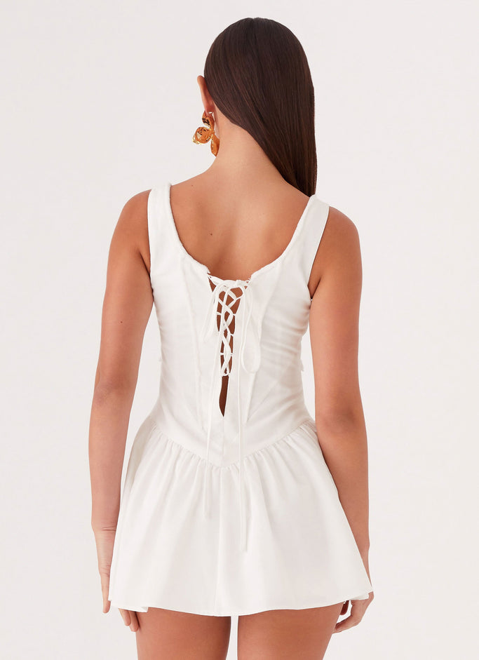 Mollie Linen Mini Dress - White