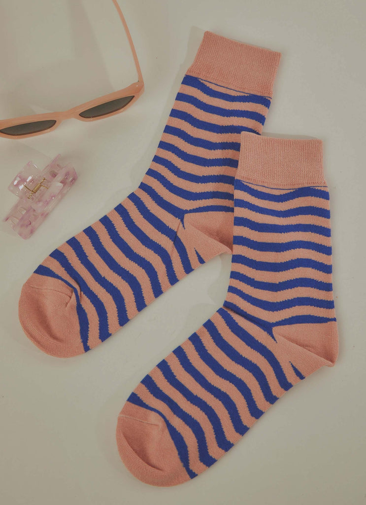 Say So Socks - Blue Stripe - Peppermayo