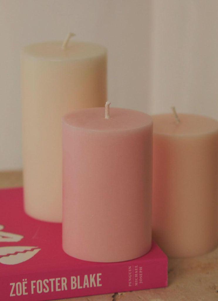 Moreton Eco Slim Pillar Candle- 5 x 7.5cm - Blush Pink - Peppermayo