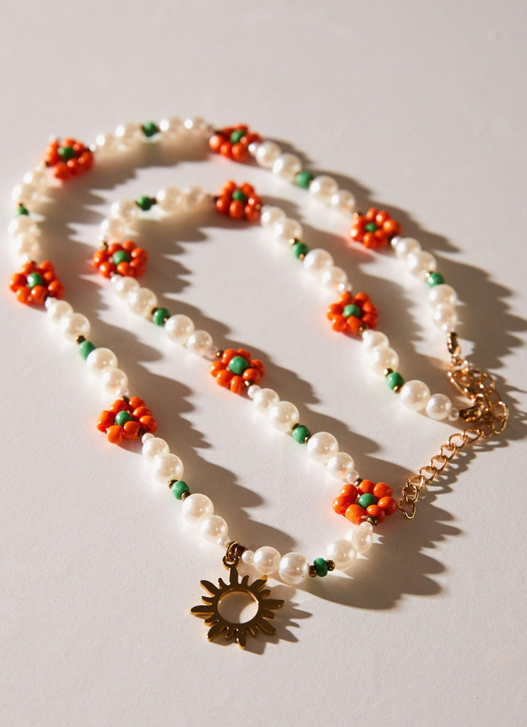 Here Comes The Sun Bead Necklace - Multi - Peppermayo