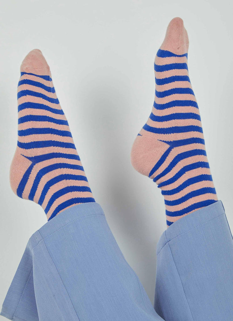Say So Socks - Blue Stripe - Peppermayo