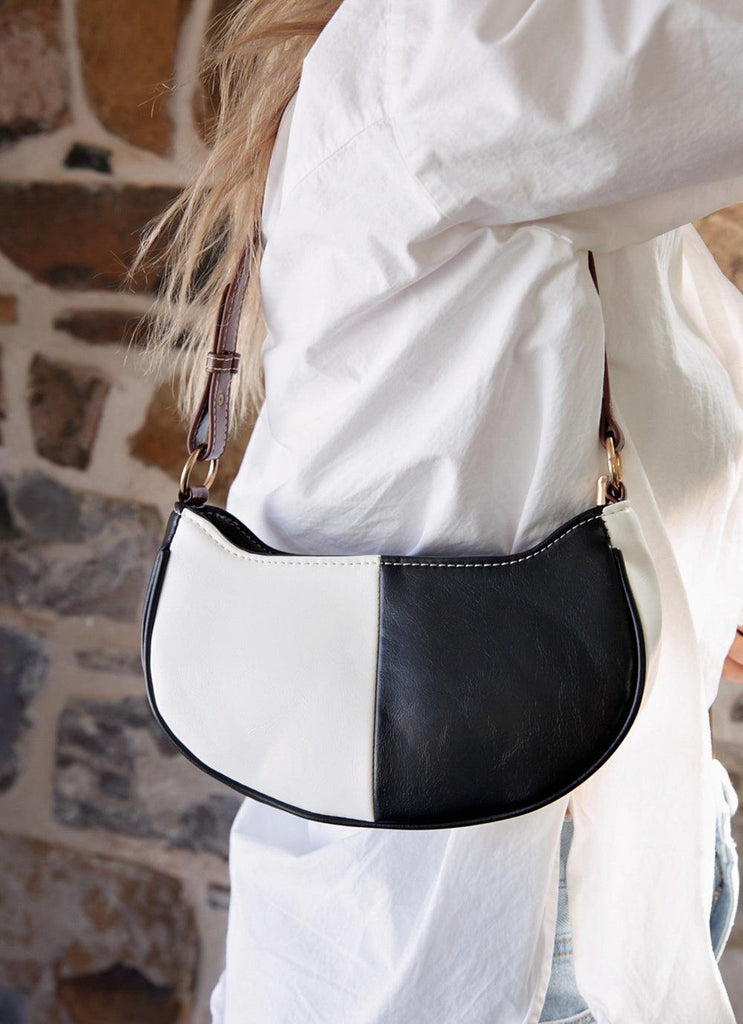 Modern Girl Handbag - Black and White - Peppermayo